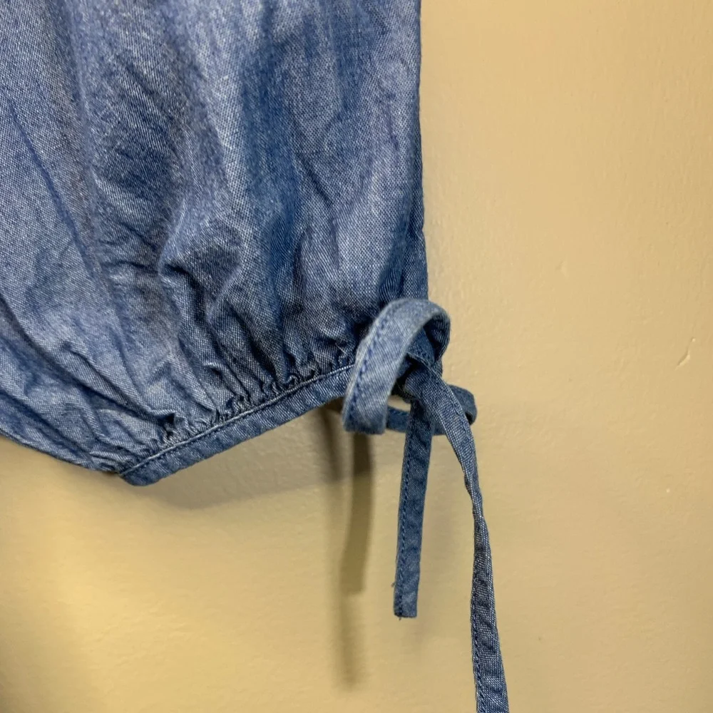 J.Crew Re-Imagined denim dress raglan long sleeves front button closure size LT - Picture 4 of 11